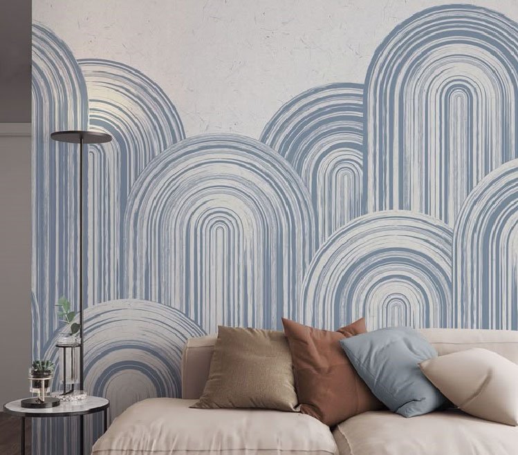 Wallpaper material or installed interior